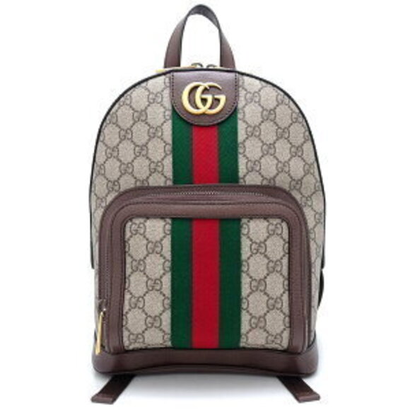 Gucci GG Backpack Ophidia Leather Supreme Canvas Beige Ebony - Picture 10 of 10